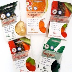 GOMITAS ARTESANALES SUGAUT  50 GR FRUTILLA, NARANJA, MENTA, PIÑA Y TUTTI FRUTTI